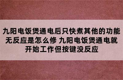 九阳电饭煲通电后只快煮其他的功能无反应是怎么修 九阳电饭煲通电就开始工作但按键没反应